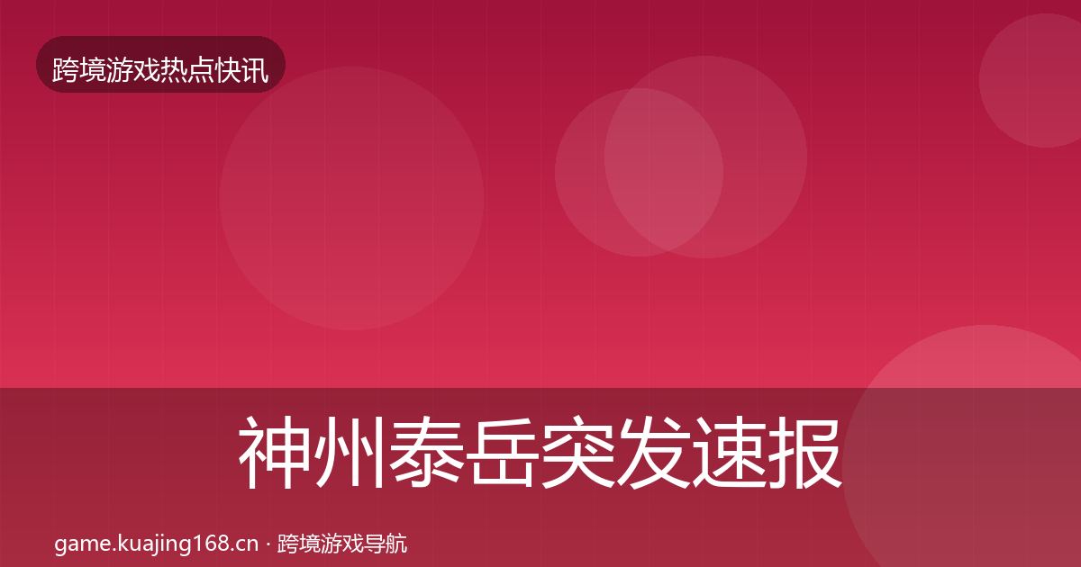 神州泰岳行业快报实践指南·第318篇