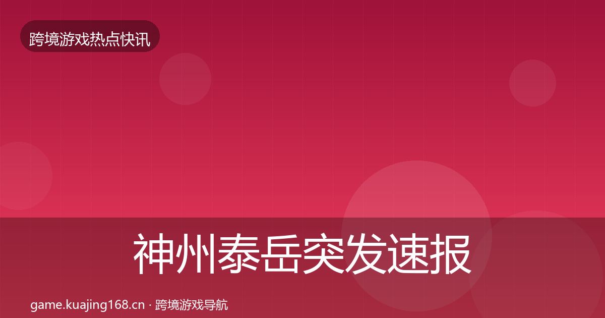 神州泰岳突发速报实践指南·第993篇