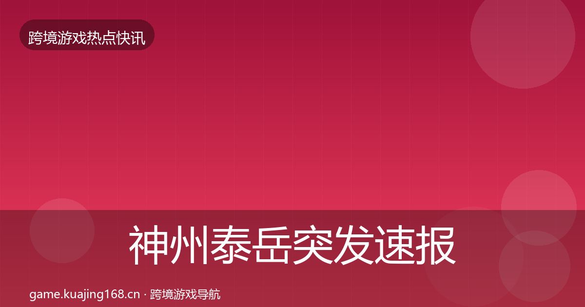 神州泰岳突发速报实践指南·第2073篇