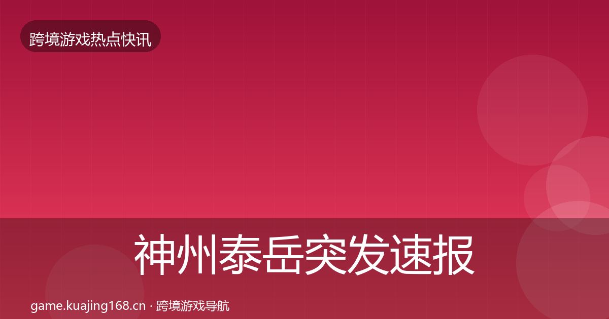 神州泰岳突发速报实践指南·第2553篇