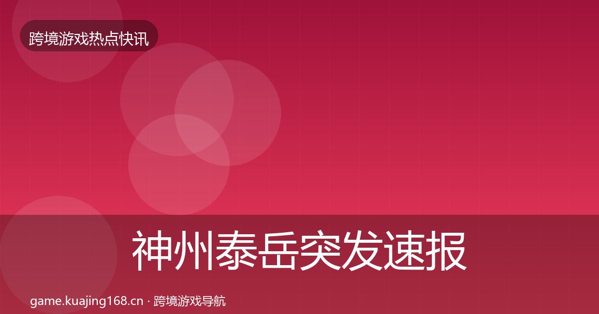 神州泰岳突发速报实践指南·第3353篇
