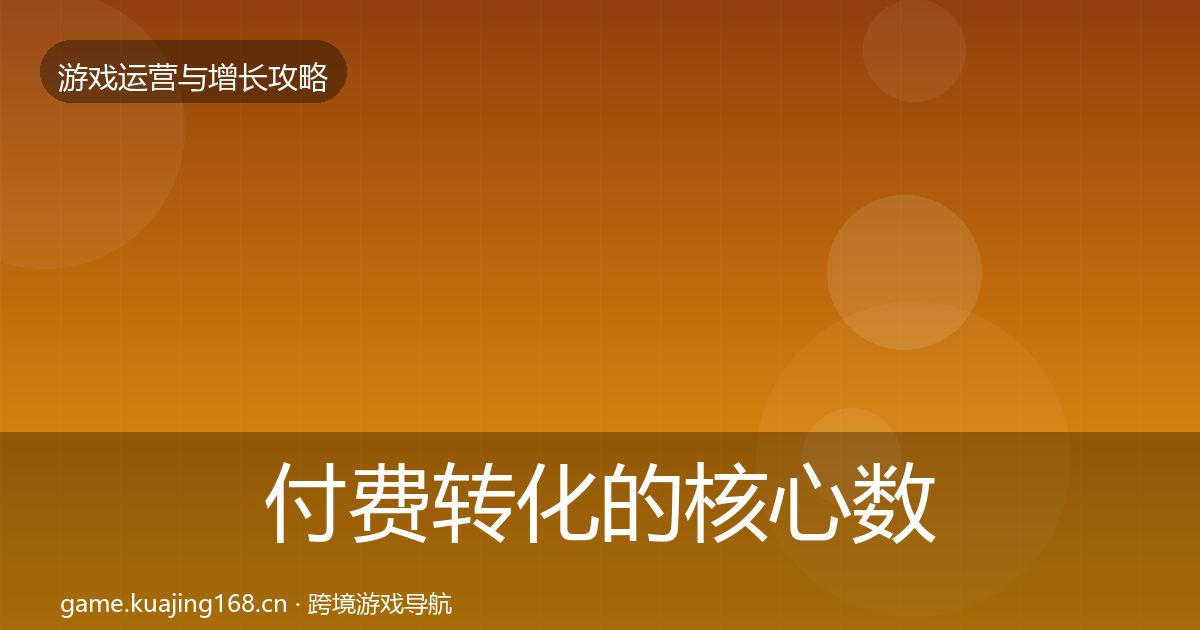 付费转化的核心数据指标（官方）
