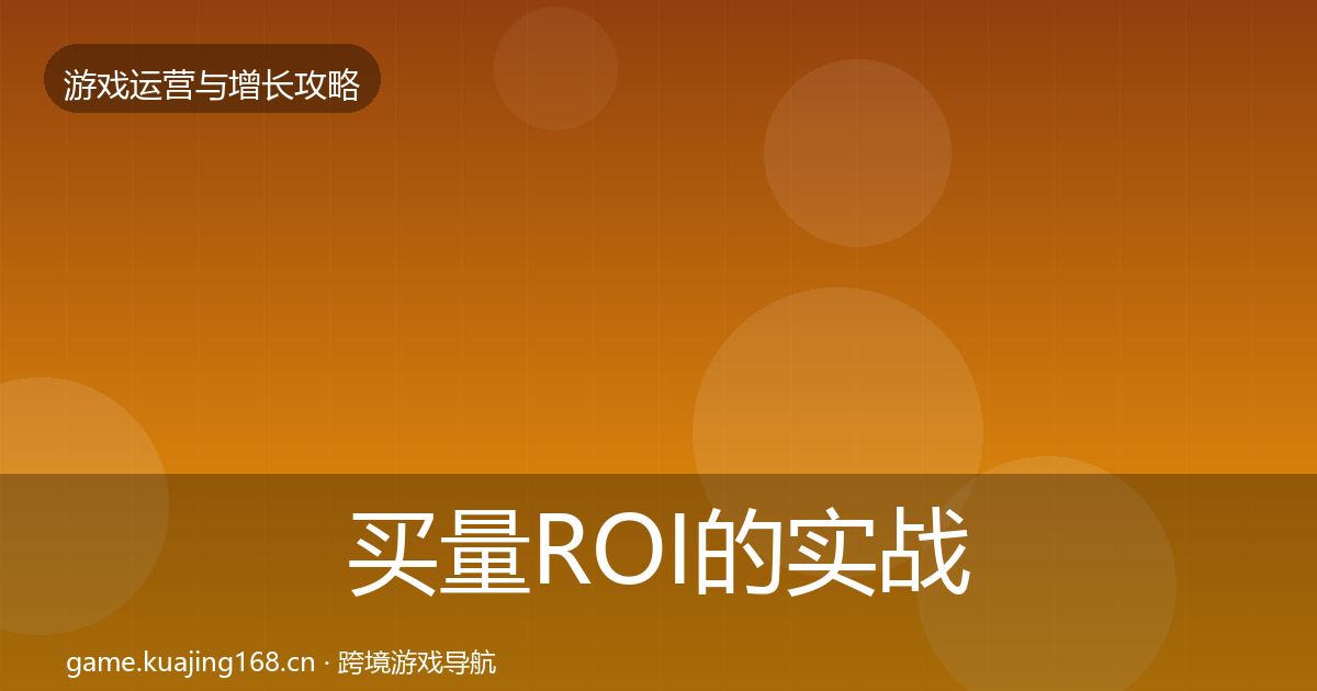 买量ROI的实战攻略（2027年）
