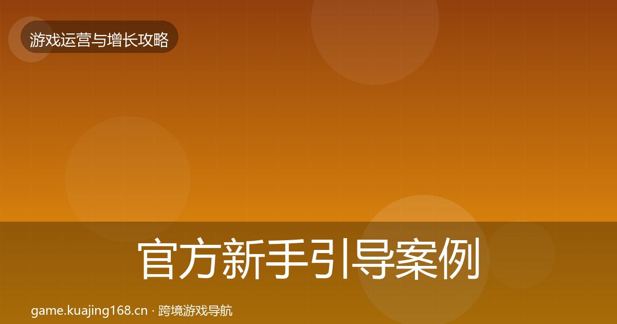 官方新手引导案例分析