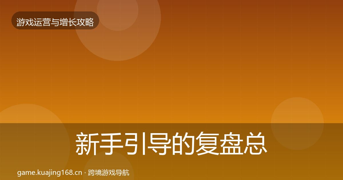 新手引导的复盘总结（2027年）