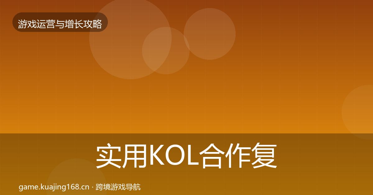实用KOL合作复盘总结