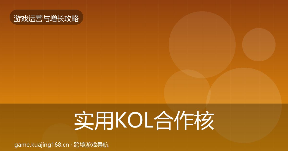 实用KOL合作核心数据指标