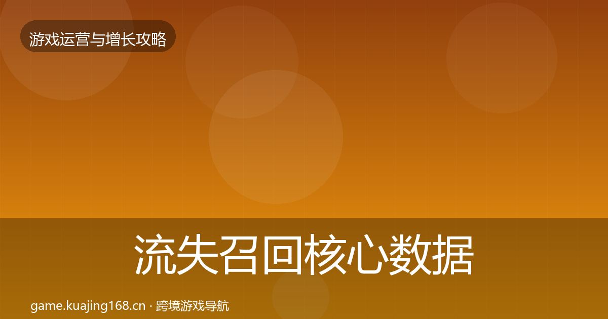 流失召回核心数据指标要点梳理·第638篇