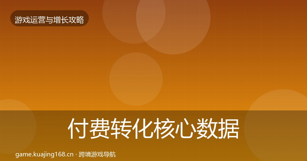 付费转化核心数据指标要点梳理·第876篇