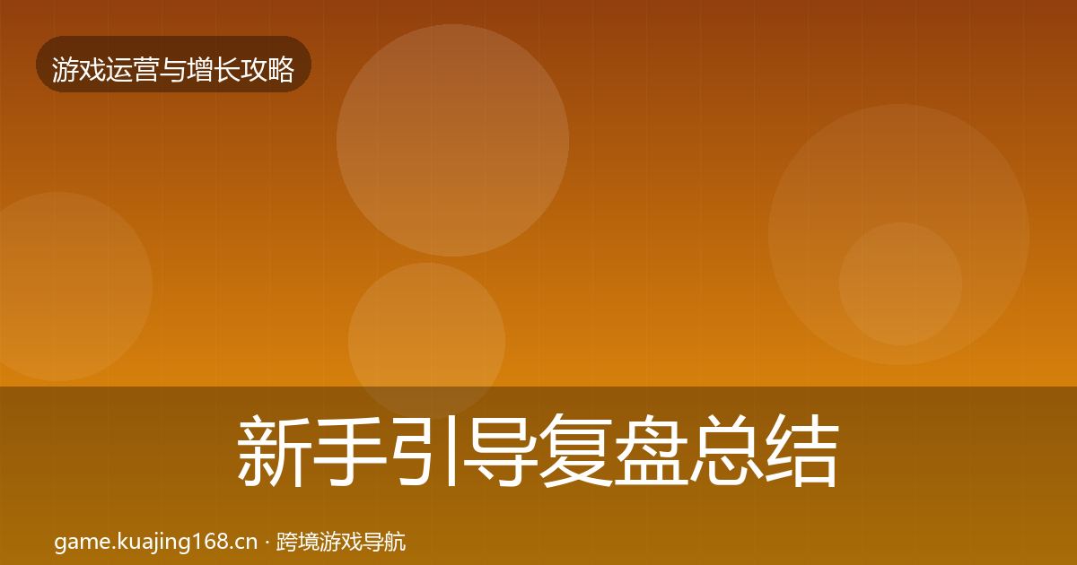 新手引导复盘总结入门到进阶·第988篇