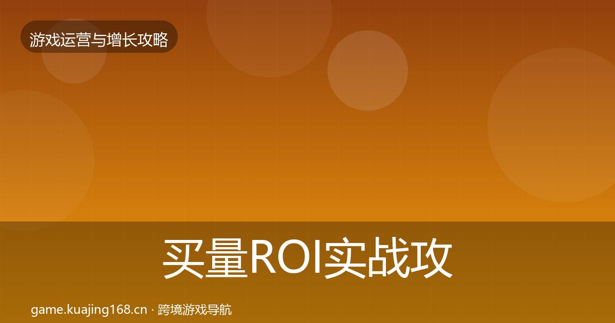 买量ROI实战攻略要点梳理·第1002篇