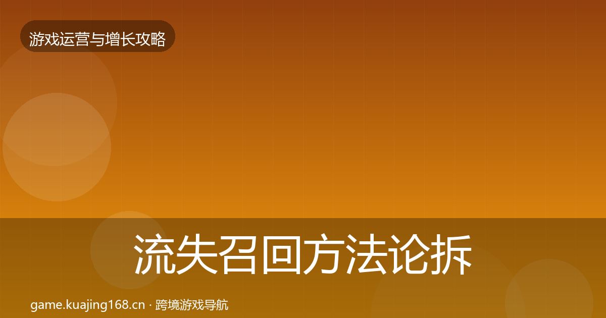 流失召回方法论拆解要点梳理·第1048篇