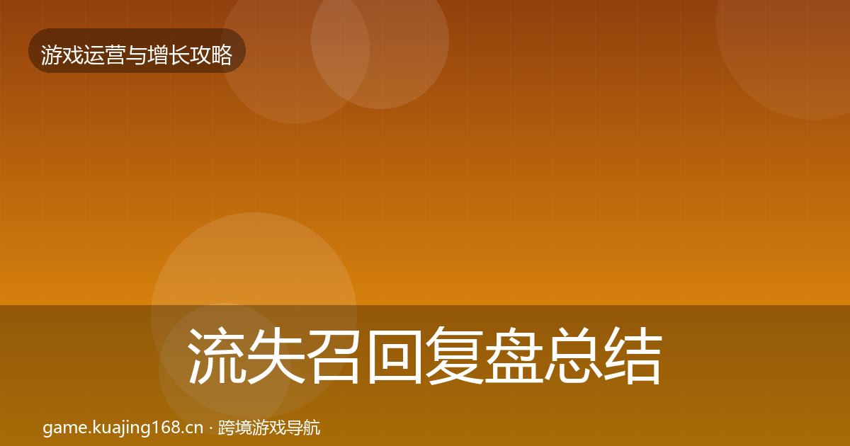 流失召回复盘总结要点梳理·第1068篇