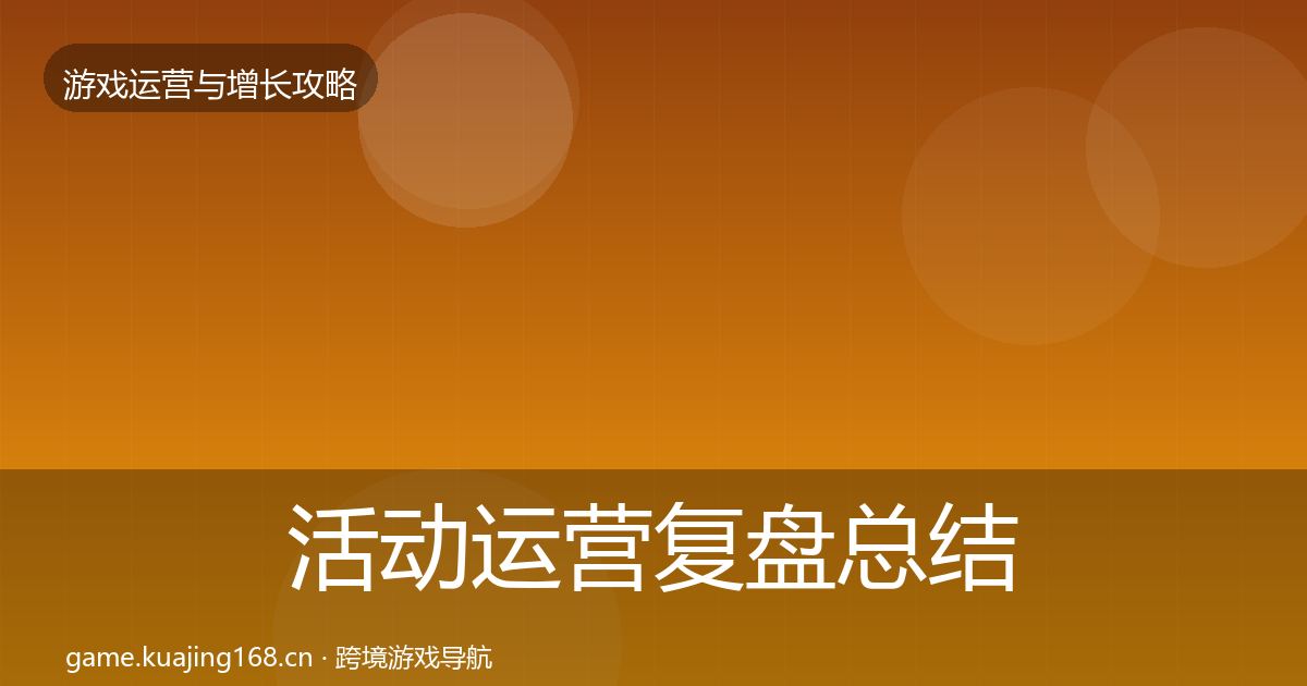 活动运营复盘总结入门到进阶·第1986篇