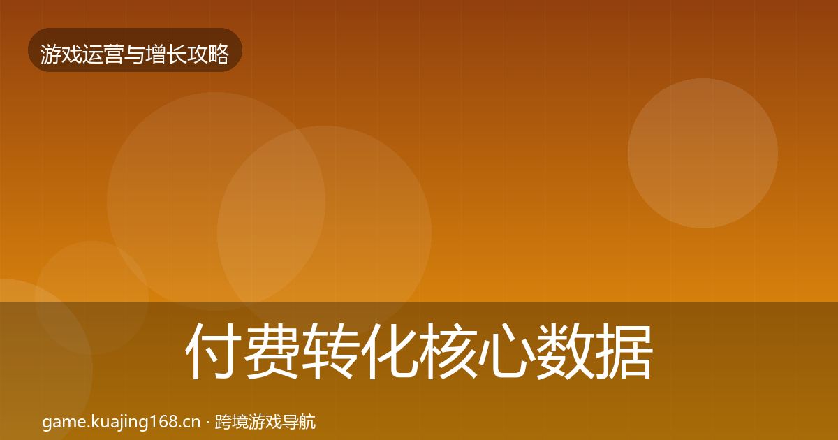 付费转化核心数据指标要点梳理·第1996篇