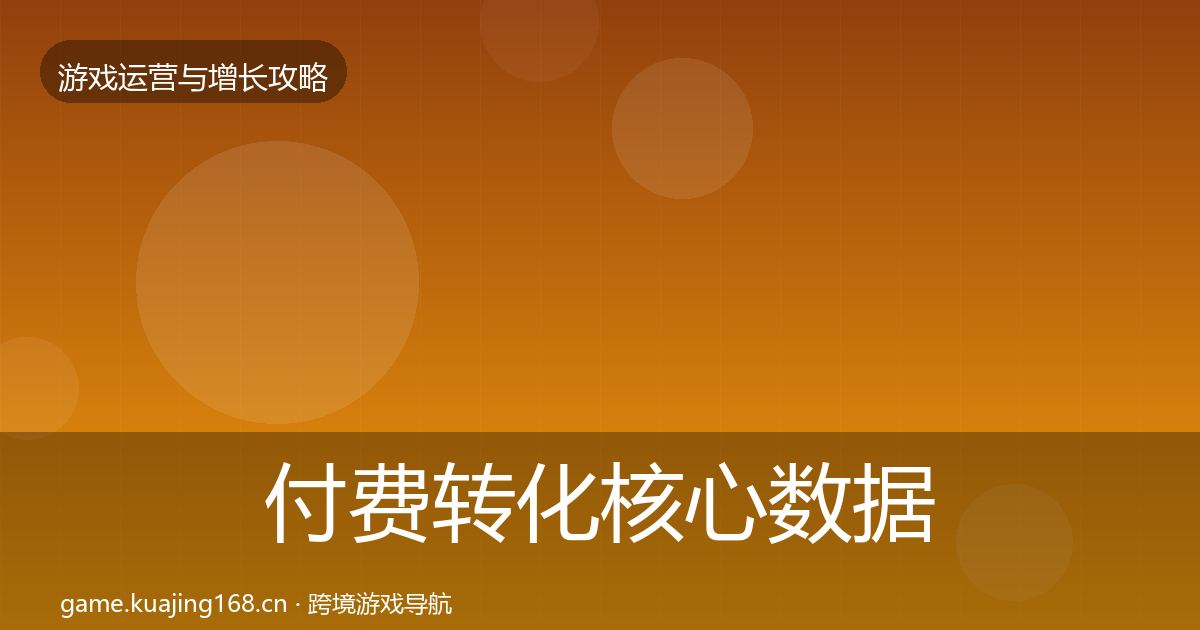 付费转化核心数据指标要点梳理·第2036篇