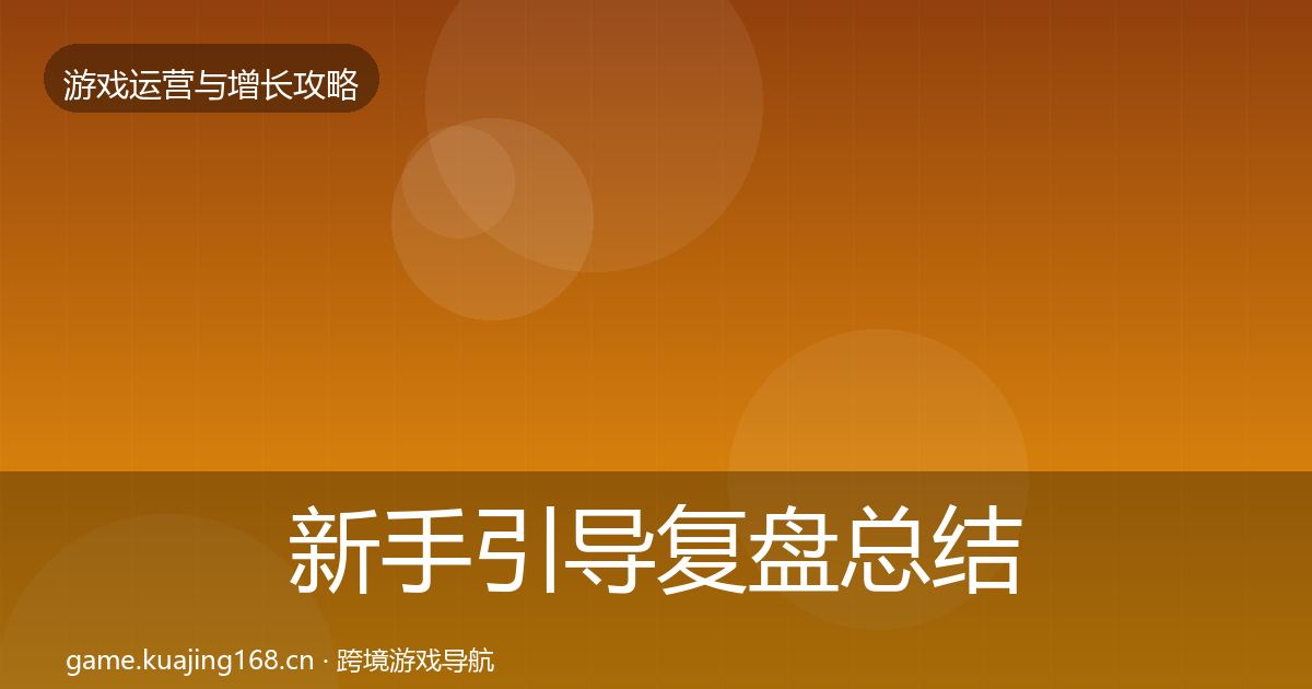 新手引导复盘总结入门到进阶·第2628篇