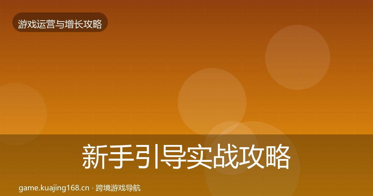 新手引导实战攻略入门到进阶
