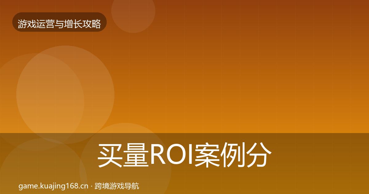 买量ROI案例分析要点梳理·第2892篇
