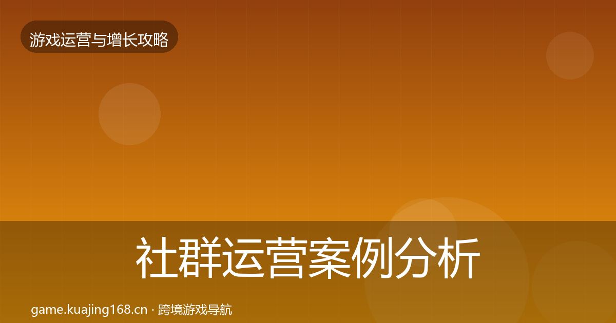 社群运营案例分析全攻略·第2932篇