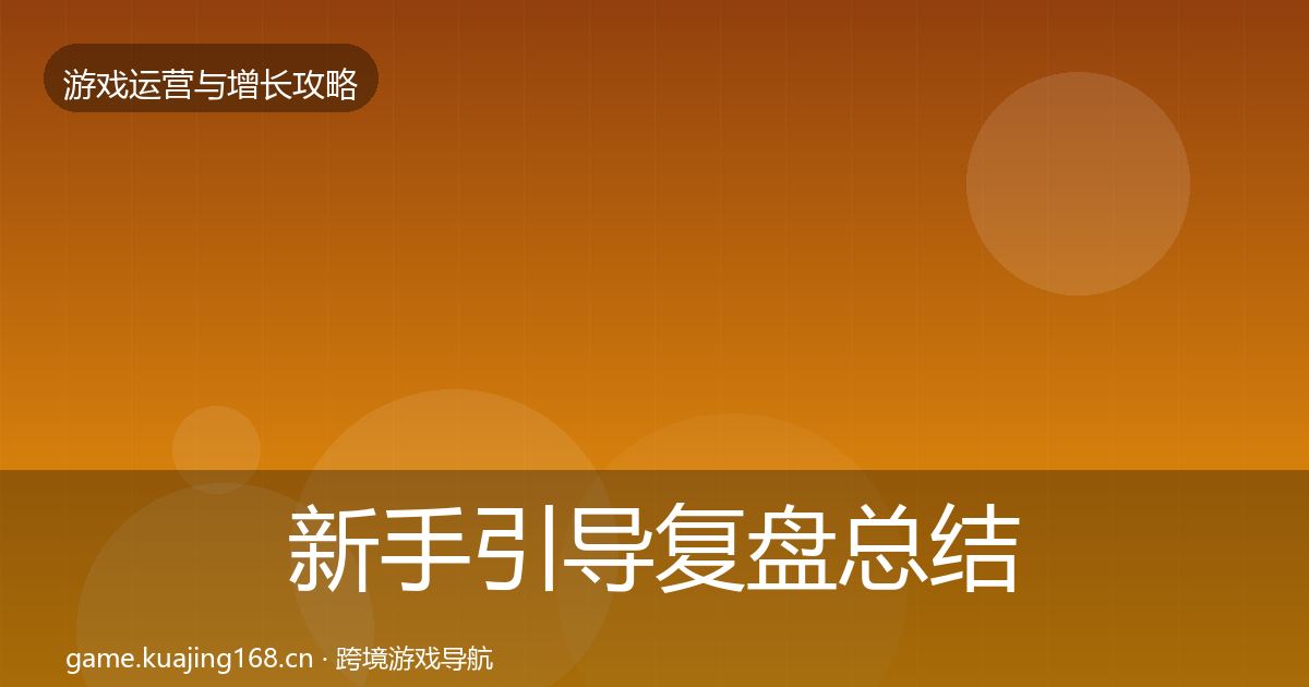新手引导复盘总结入门到进阶·第2948篇