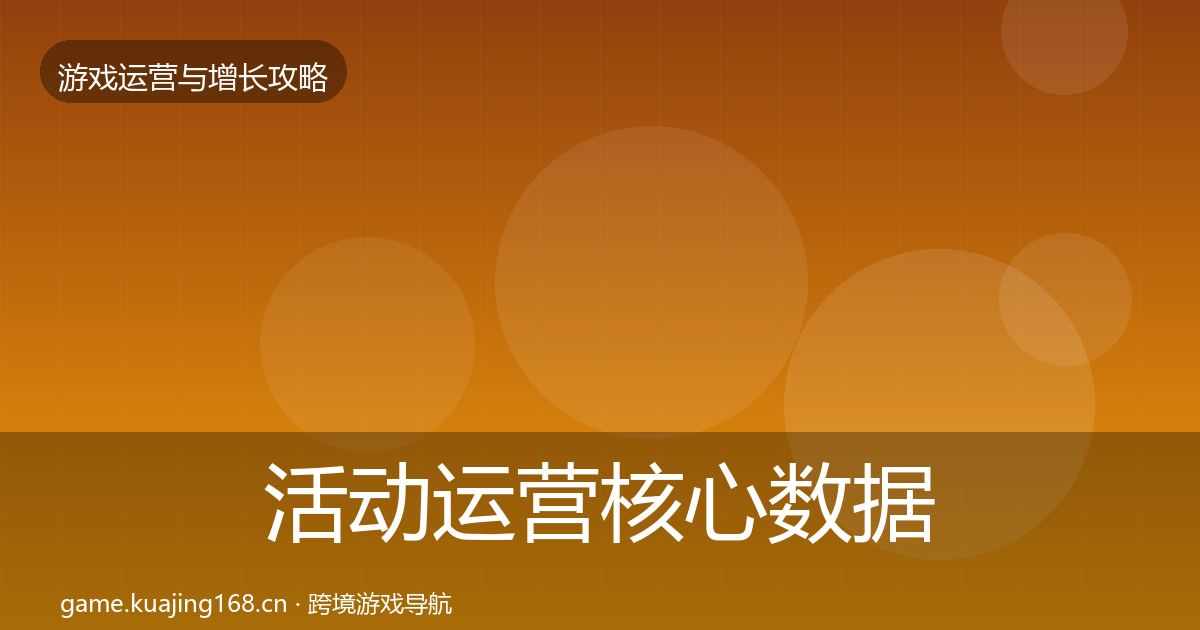 活动运营核心数据指标入门到进阶