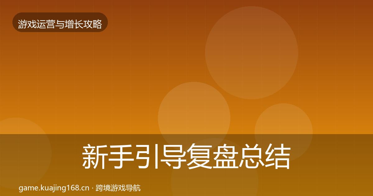 新手引导复盘总结入门到进阶·第3308篇
