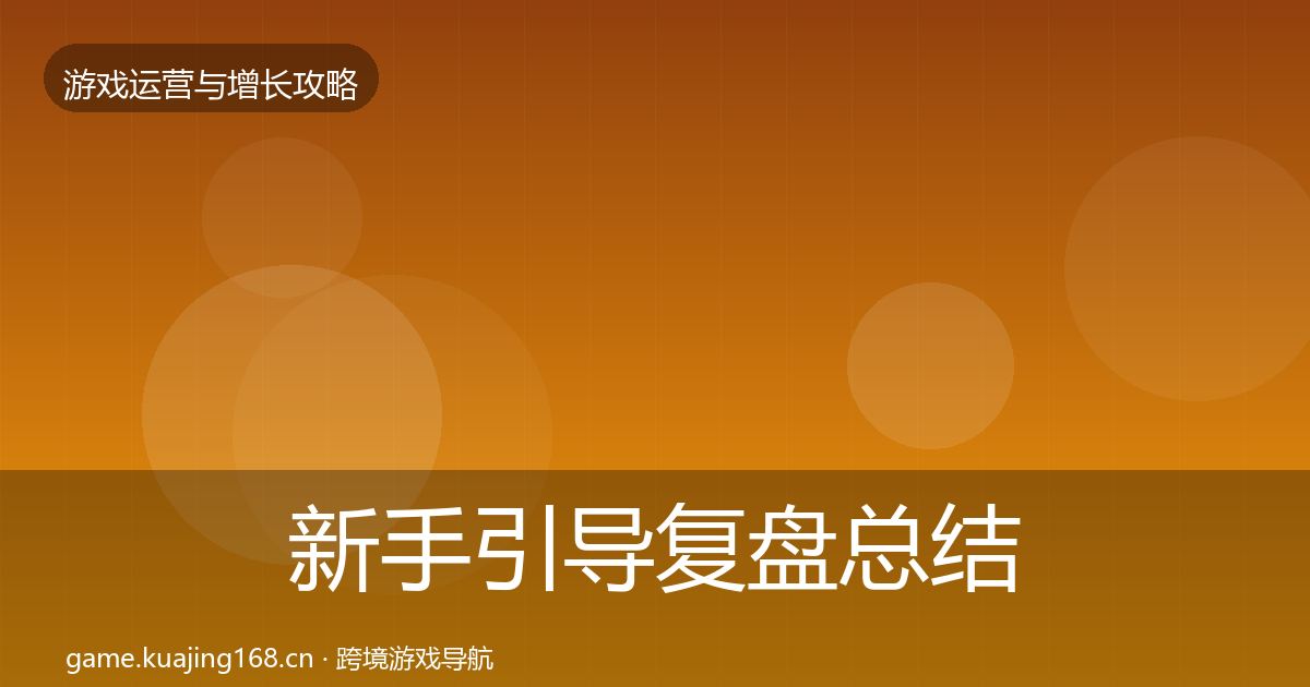 新手引导复盘总结入门到进阶·第3428篇