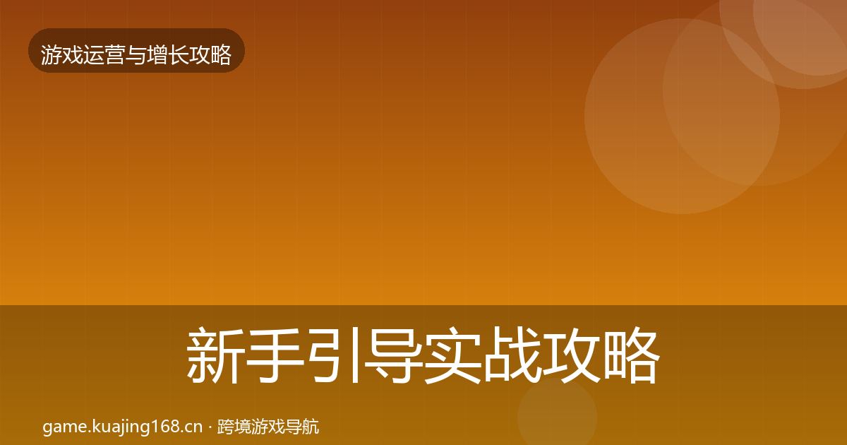 新手引导实战攻略入门到进阶