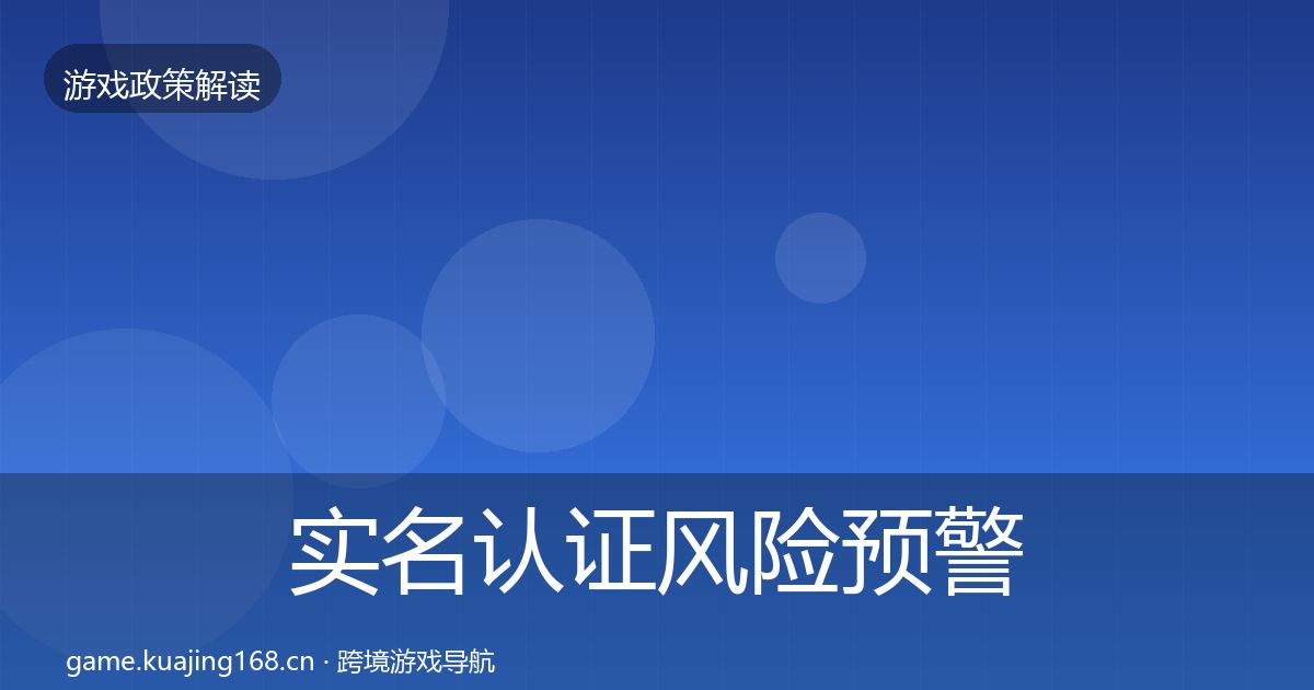 实名认证风险预警清单要点梳理·第348篇