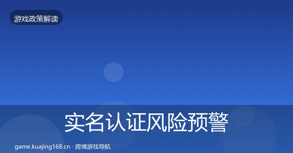 实名认证风险预警清单要点梳理·第428篇