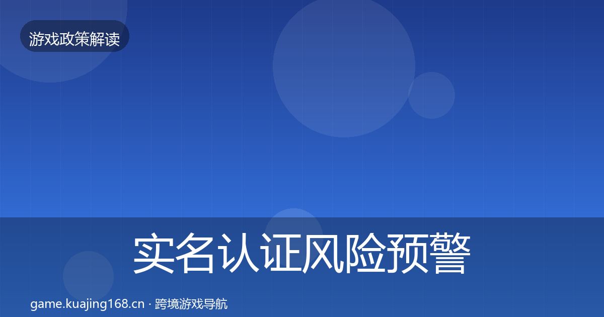 实名认证风险预警清单要点梳理·第508篇