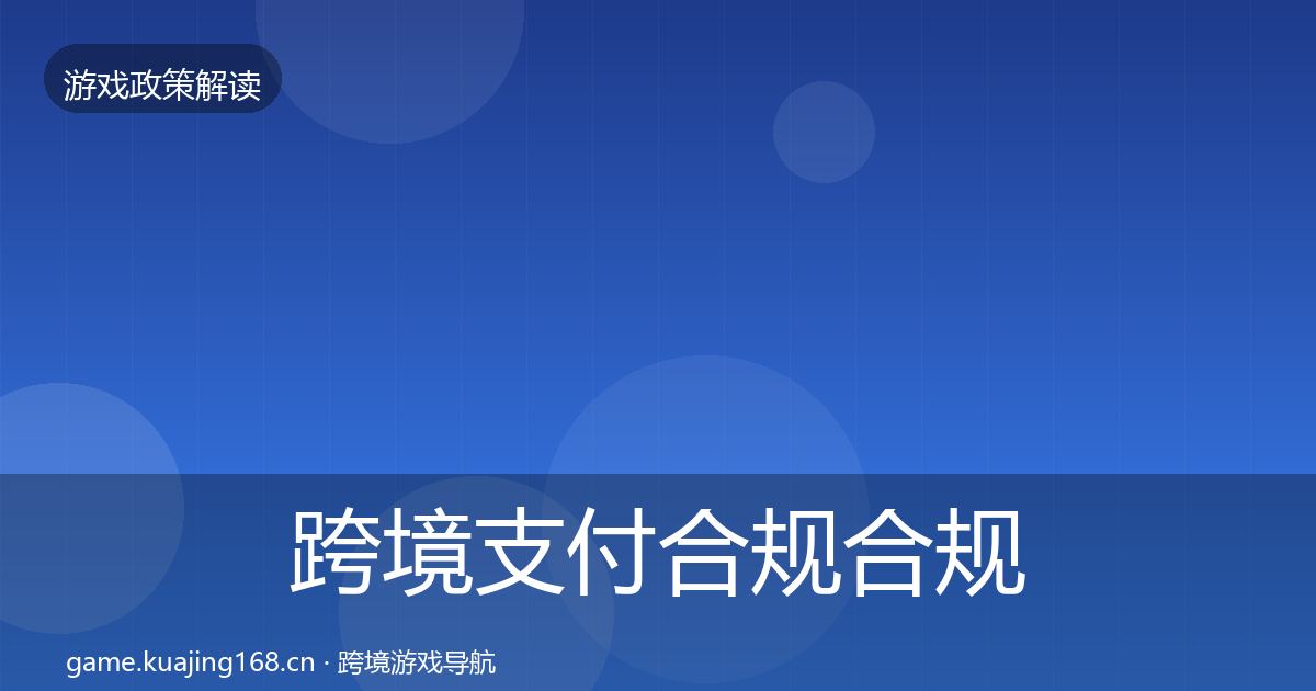 跨境支付合规合规实操指南入门到进阶·第1012篇