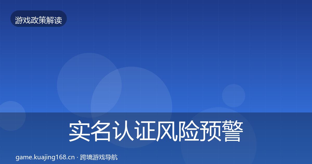 实名认证风险预警清单要点梳理·第1108篇