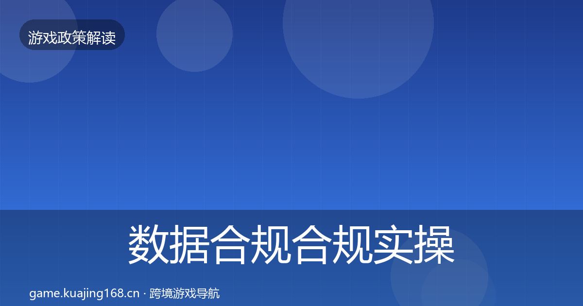 数据合规合规实操指南要点梳理·第1171篇