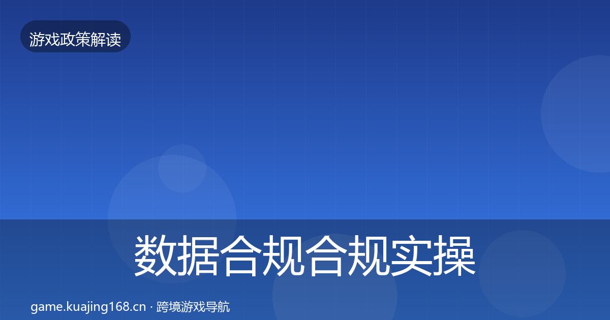 数据合规合规实操指南要点梳理·第1291篇
