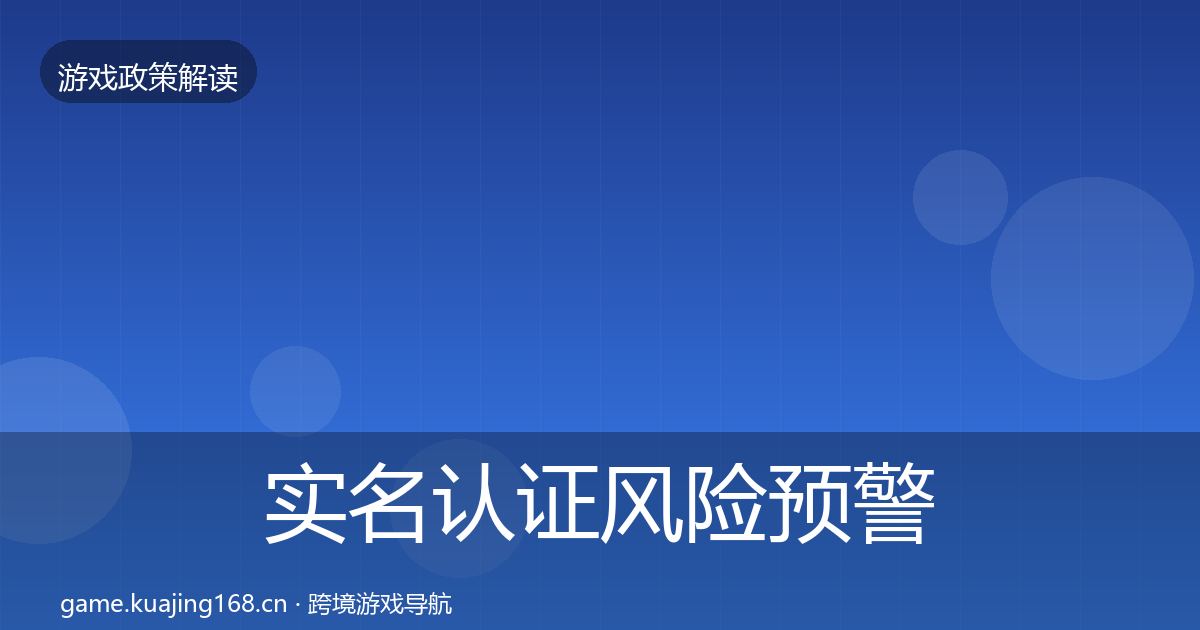 实名认证风险预警清单要点梳理·第1308篇