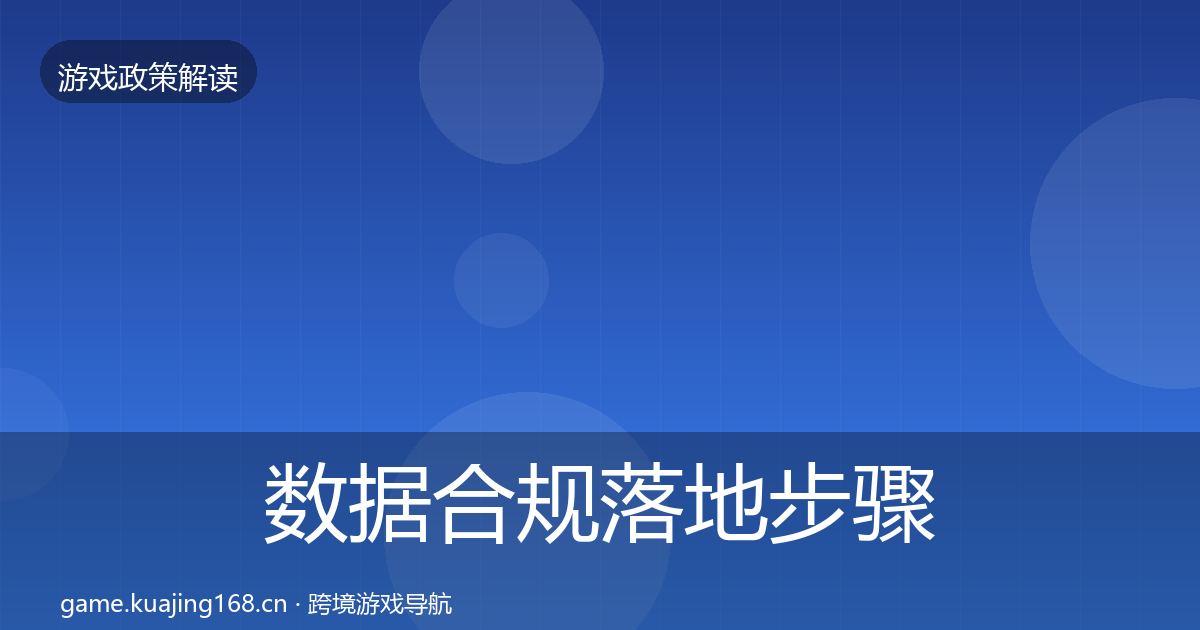 数据合规落地步骤要点梳理·第1431篇