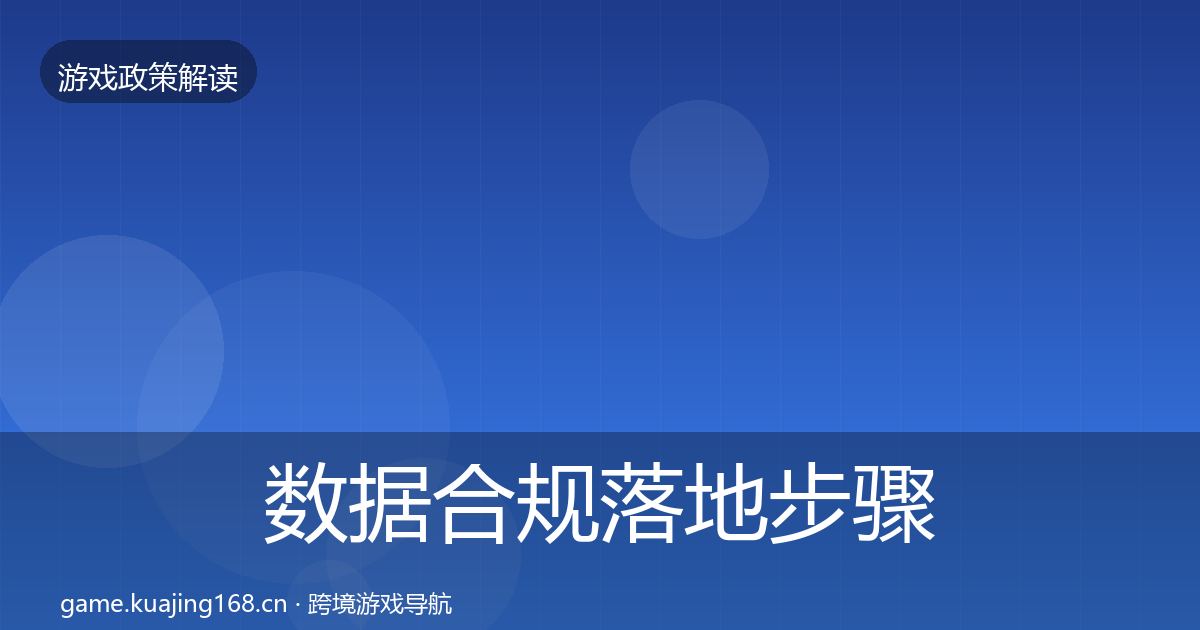 数据合规落地步骤要点梳理·第1951篇