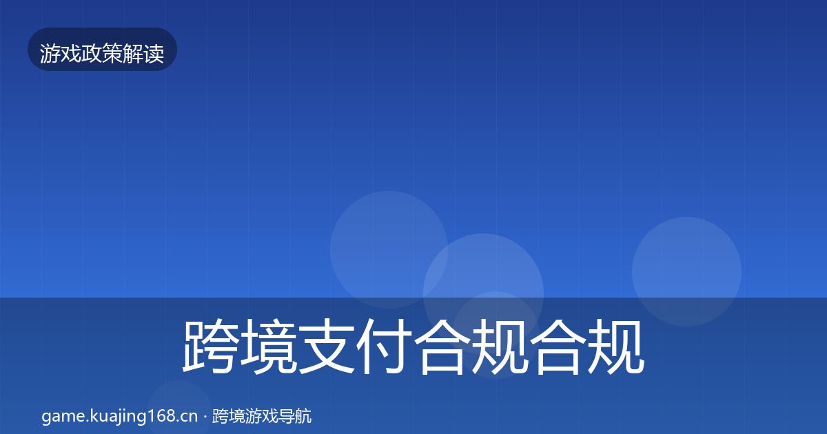 跨境支付合规合规实操指南入门到进阶·第2012篇
