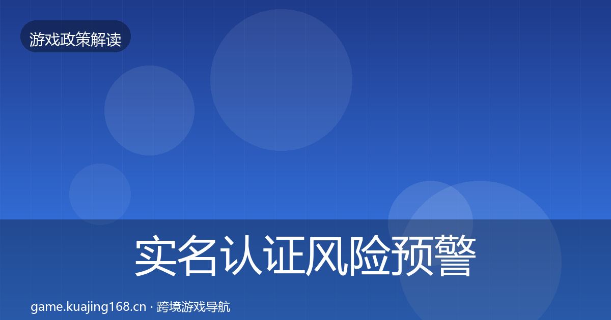 实名认证风险预警清单要点梳理