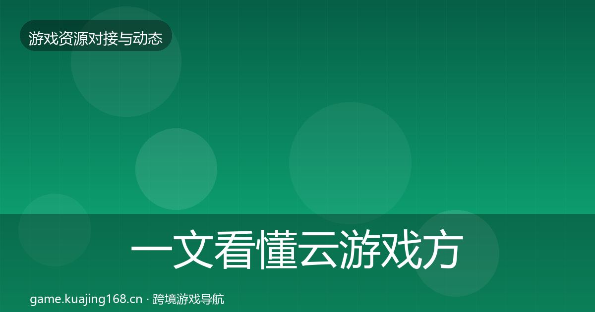 一文看懂云游戏方案合作动态追踪｜2027年