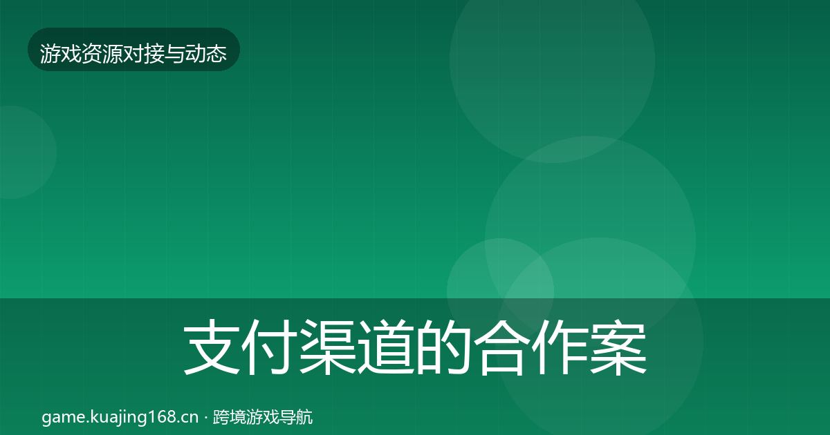 支付渠道的合作案例（一线）