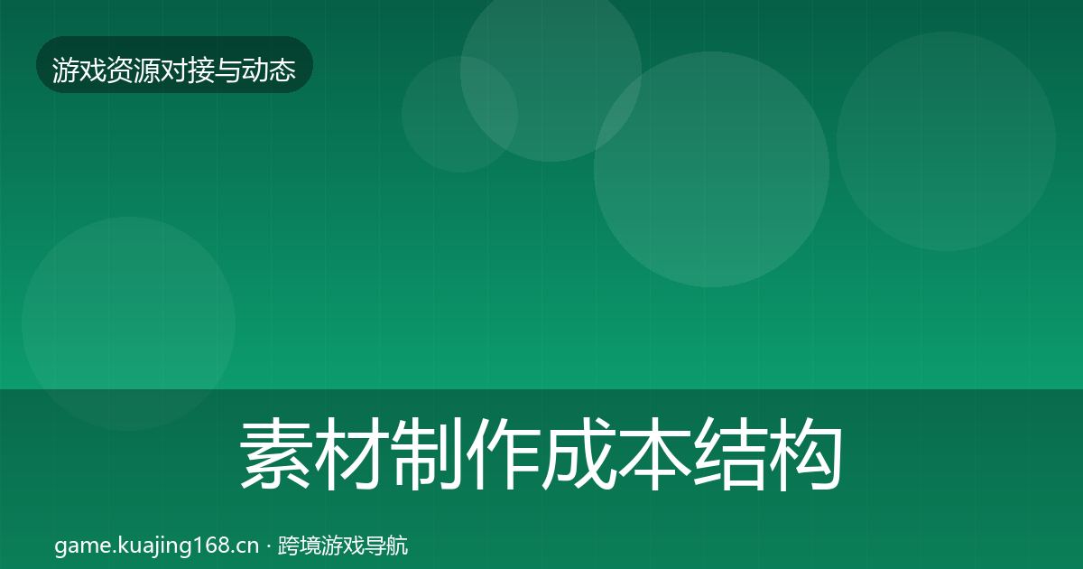 素材制作成本结构分析全指南：2027年