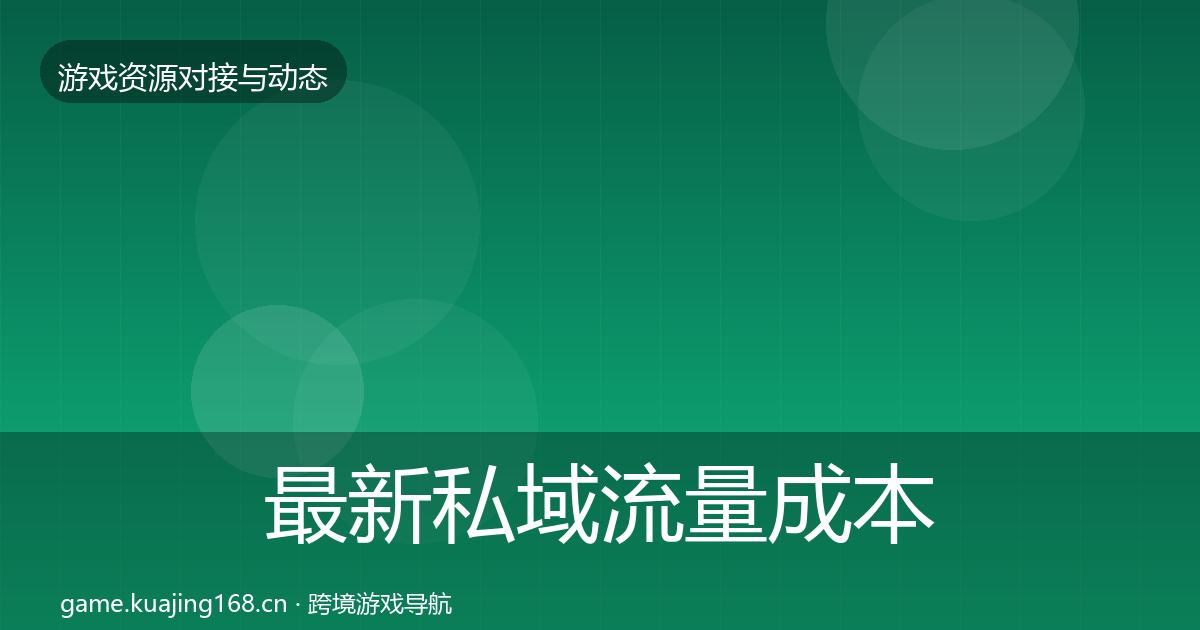 最新私域流量成本结构分析