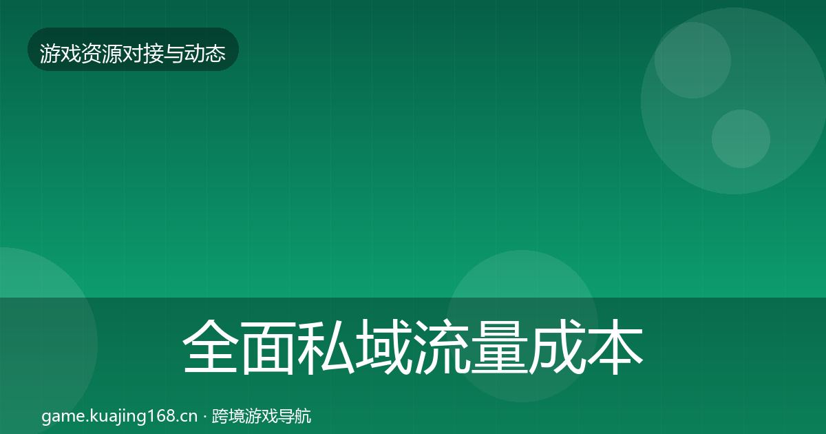 全面私域流量成本结构分析