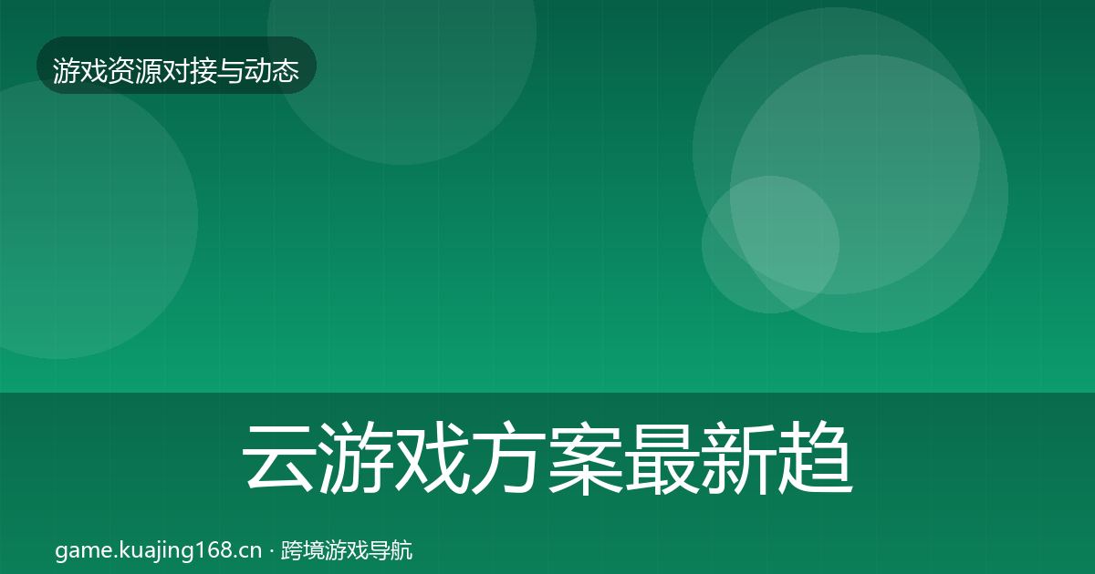 云游戏方案最新趋势入门到进阶·第36篇