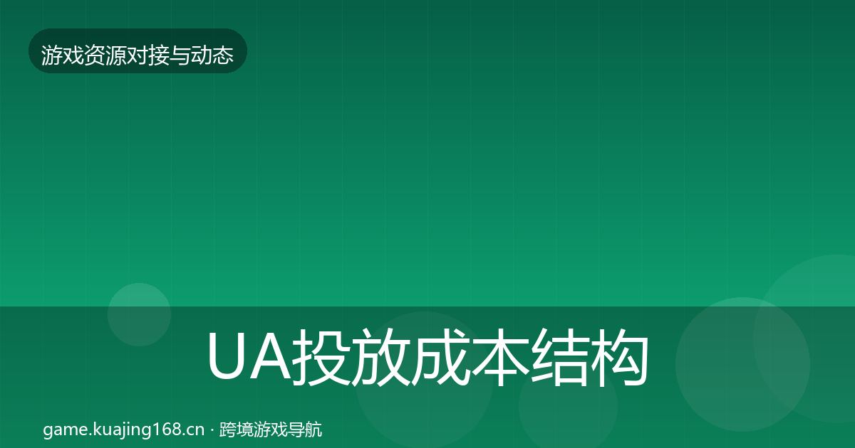 UA投放成本结构分析入门到进阶·第349篇
