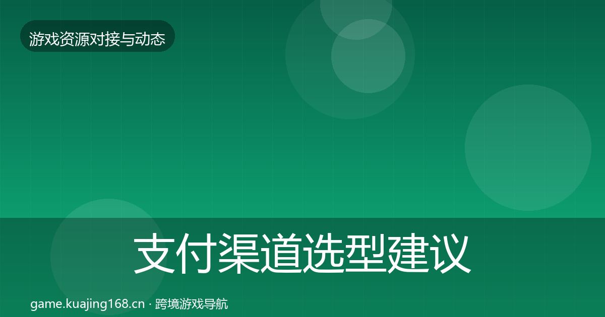 支付渠道选型建议全攻略·第418篇