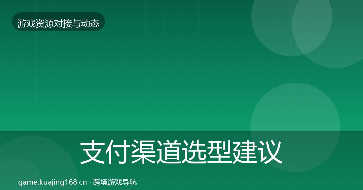 支付渠道选型建议全攻略·第458篇